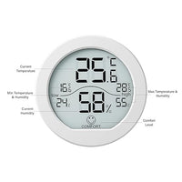 Digital hygrometer thermometer with LCD display for indoor use
