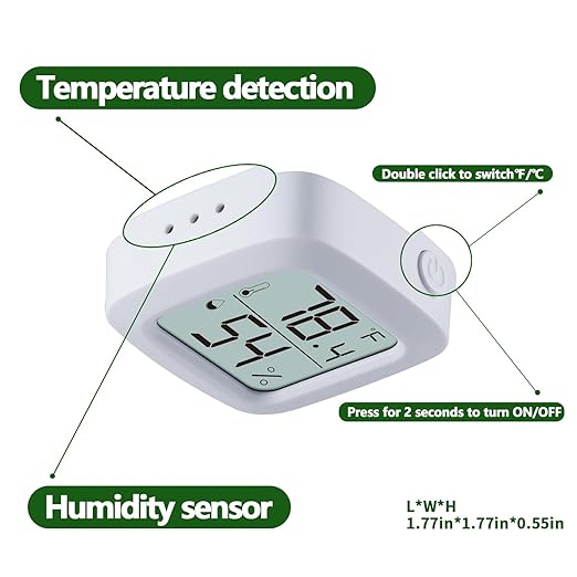 Digital Reptile Temperature and Humidity Monitor for Terrarium Use