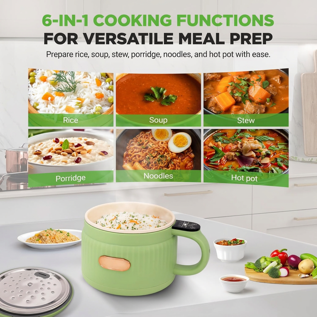 Electric rice cooker with digital touch control panel