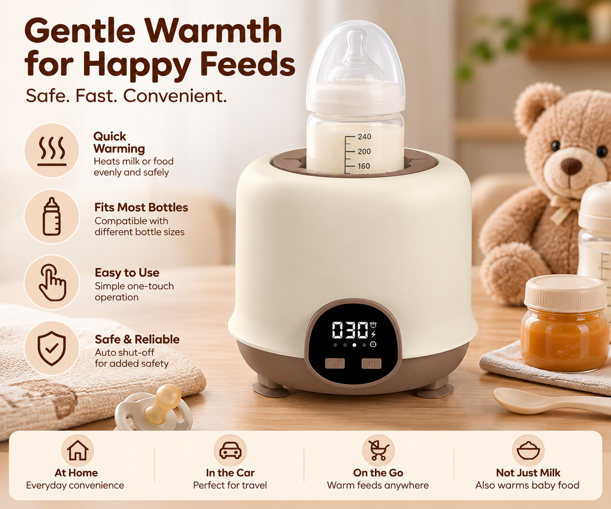 Digital newborn bottle warmer with simple heating controls for baby milk