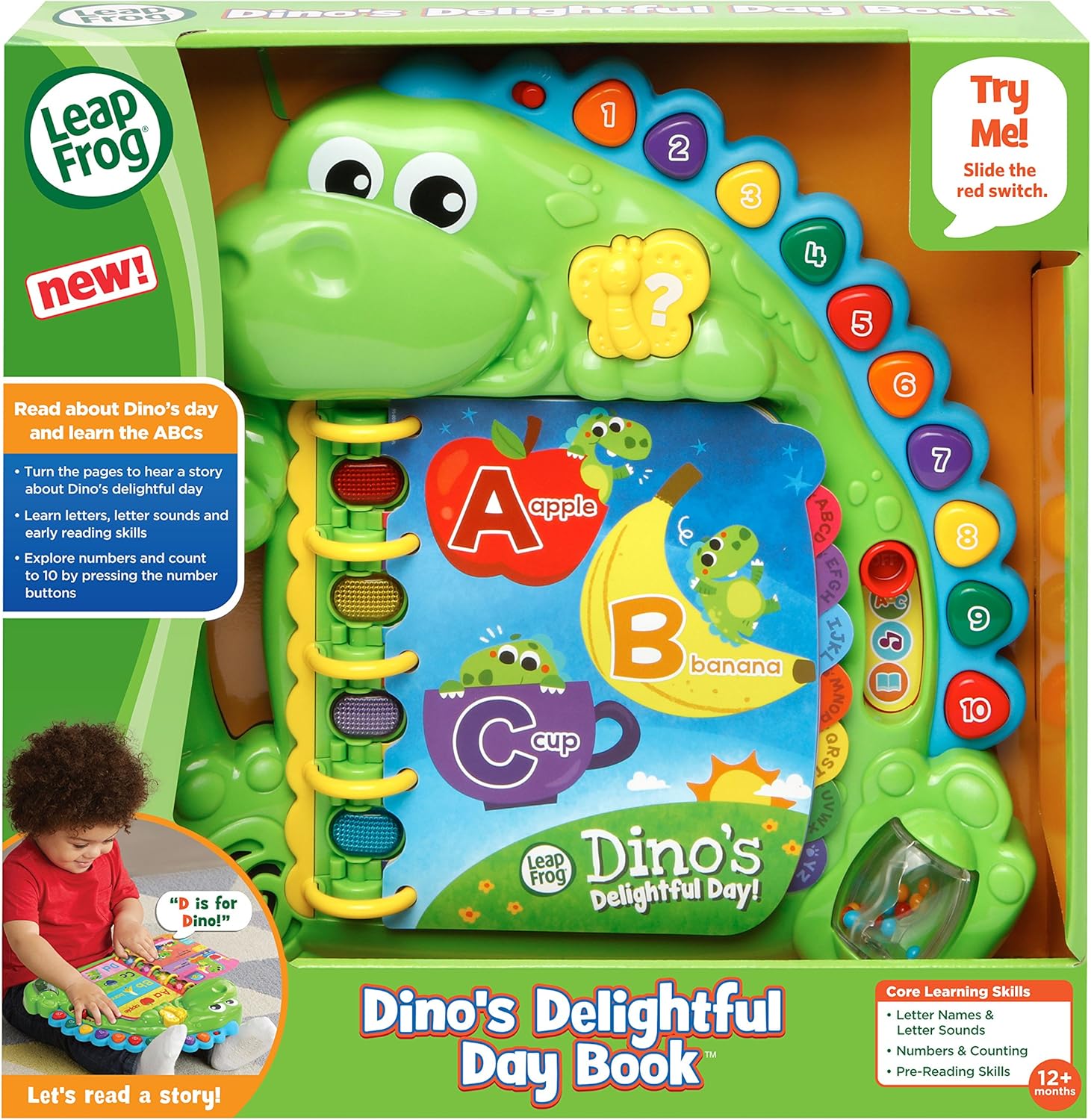Dinosaur ABC book for preschoolers learning letters and words