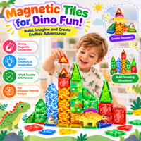 Educational magnetic toys for kids featuring colourful dinosaur illustrations.