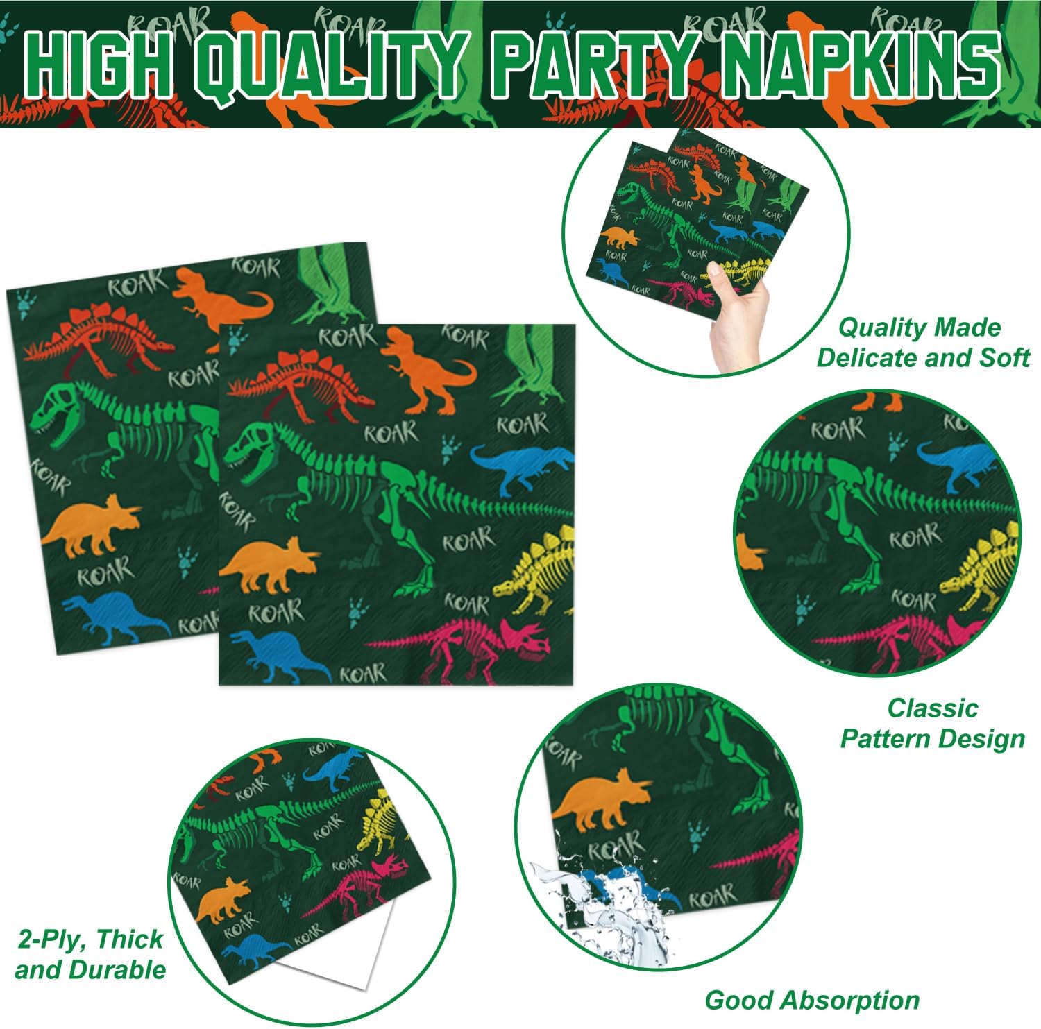  Dinosaur party banner and tablecloth set for birthday decoration