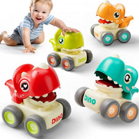 dinosaur press and go car toy set for babies and toddlers