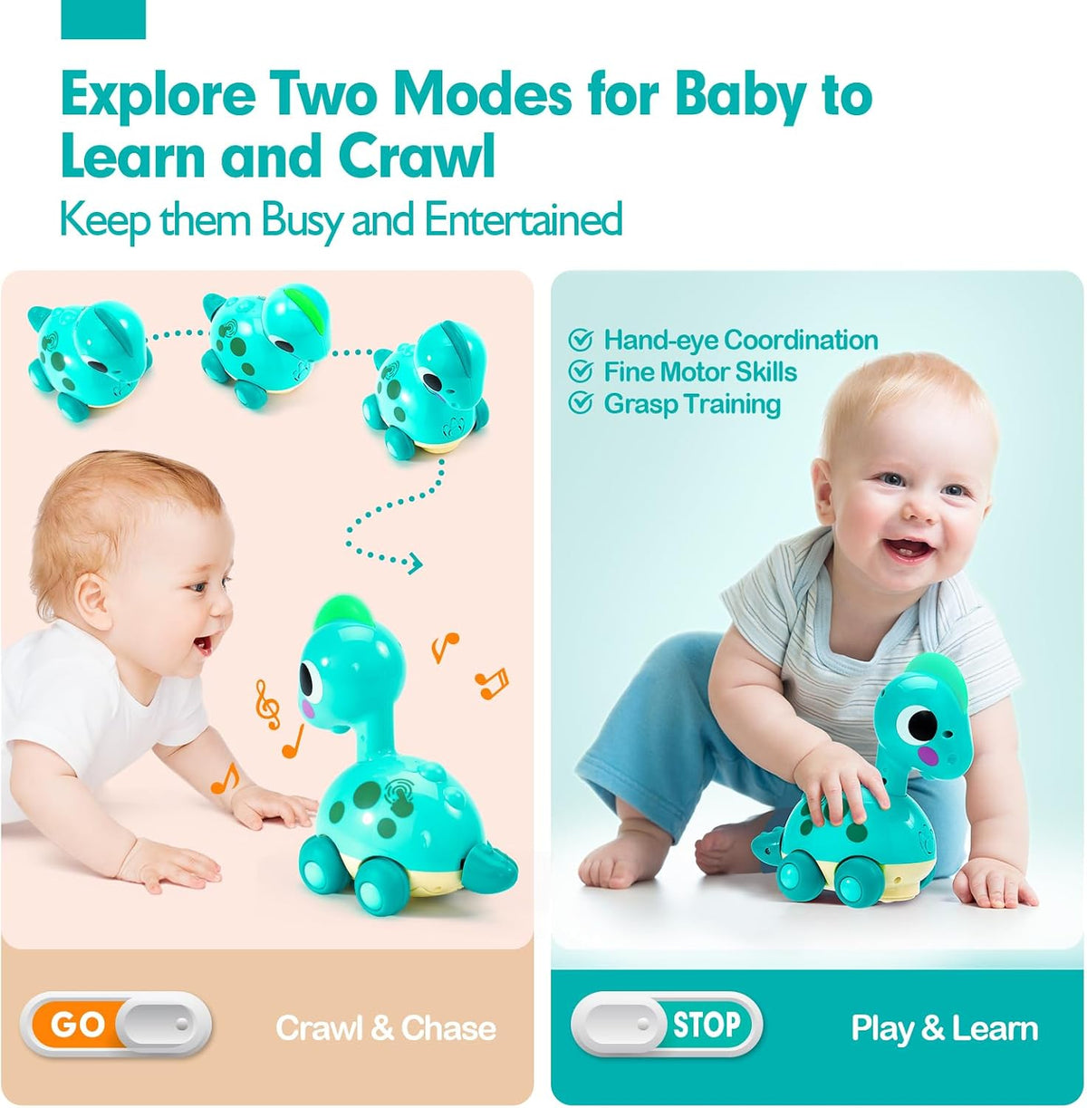Electronic dinosaur toy with colourful lights and a playful dinosaur-inspired appearance.