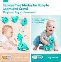 Electronic dinosaur toy with colourful lights and a playful dinosaur-inspired appearance.