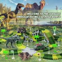 dinosaur toys for kids racing set with track and cars