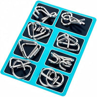 Disentanglement Metal Wire Puzzles – Set of 24 IQ Test and Interlocking Brain Teasers