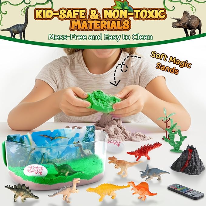 DIY dinosaur night light kit with remote control for kids