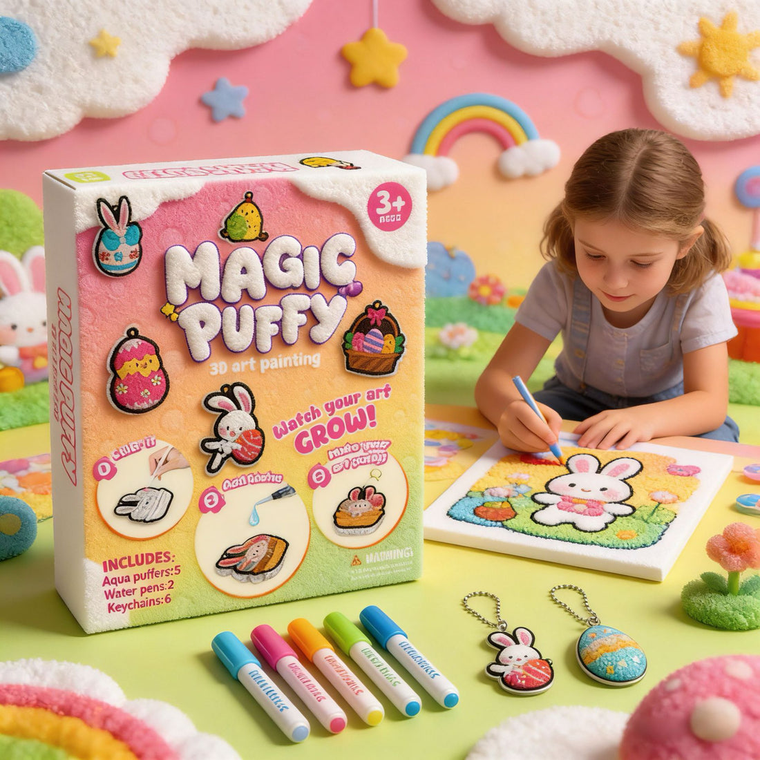 DIY foam coloring kit with craft pieces