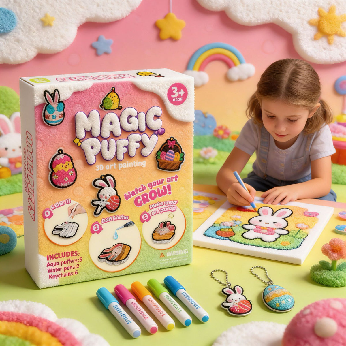 DIY foam coloring kit with craft pieces