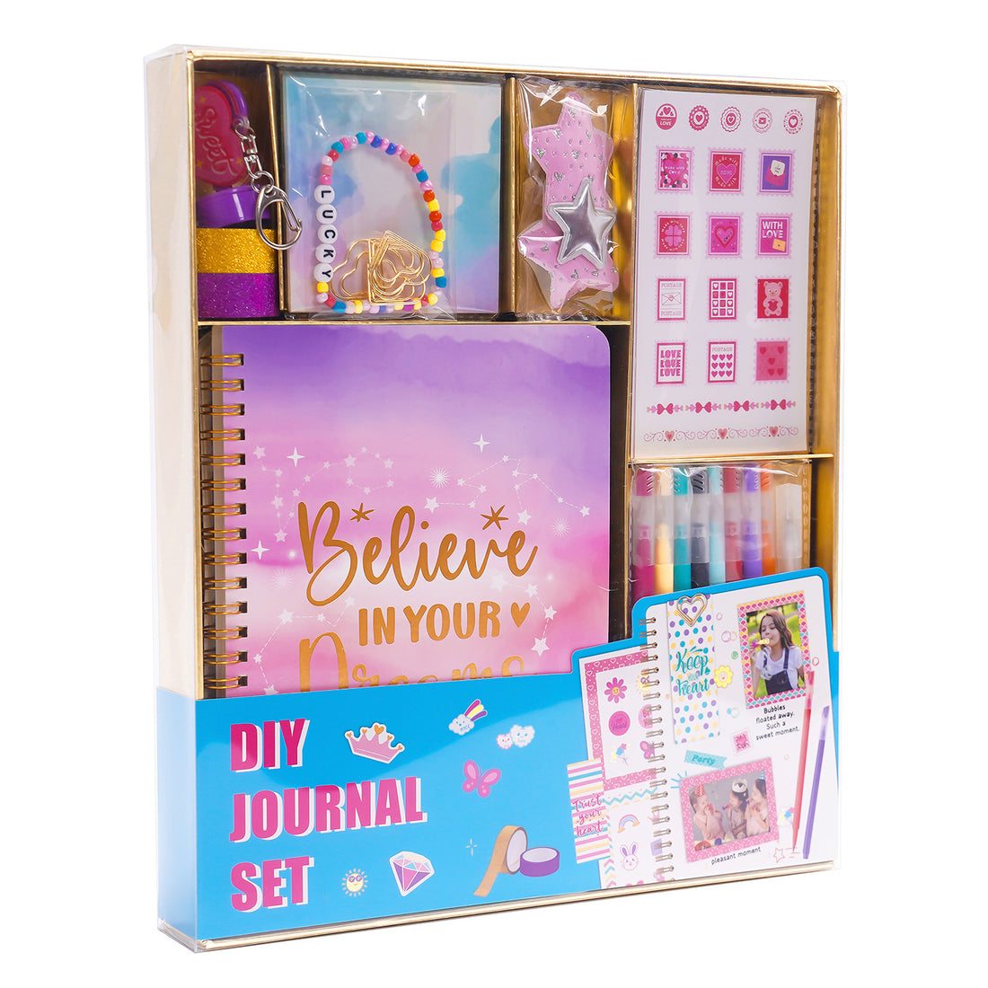 DIY journal kit for girls with 200 pieces scrapbook craft set