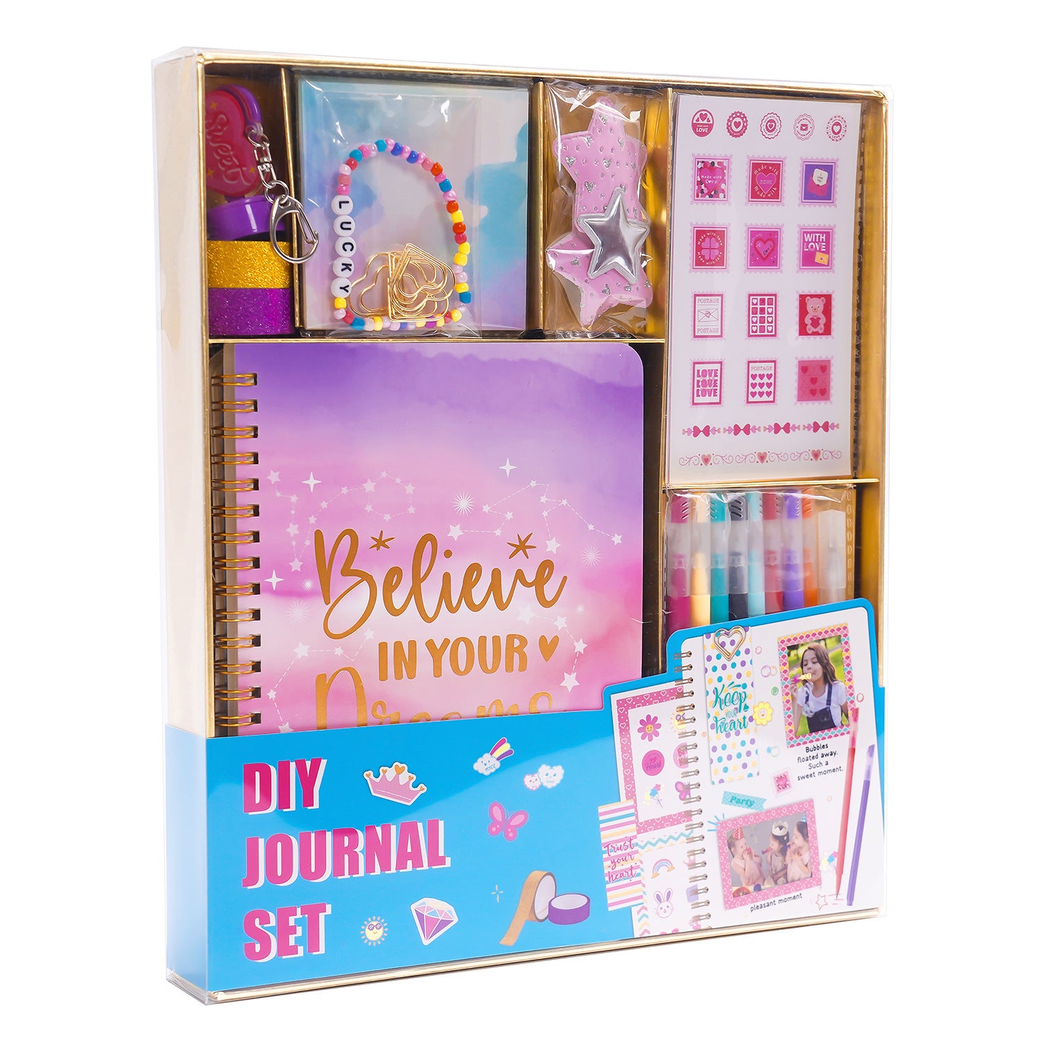 DIY journal kit for girls with 200 pieces scrapbook craft set