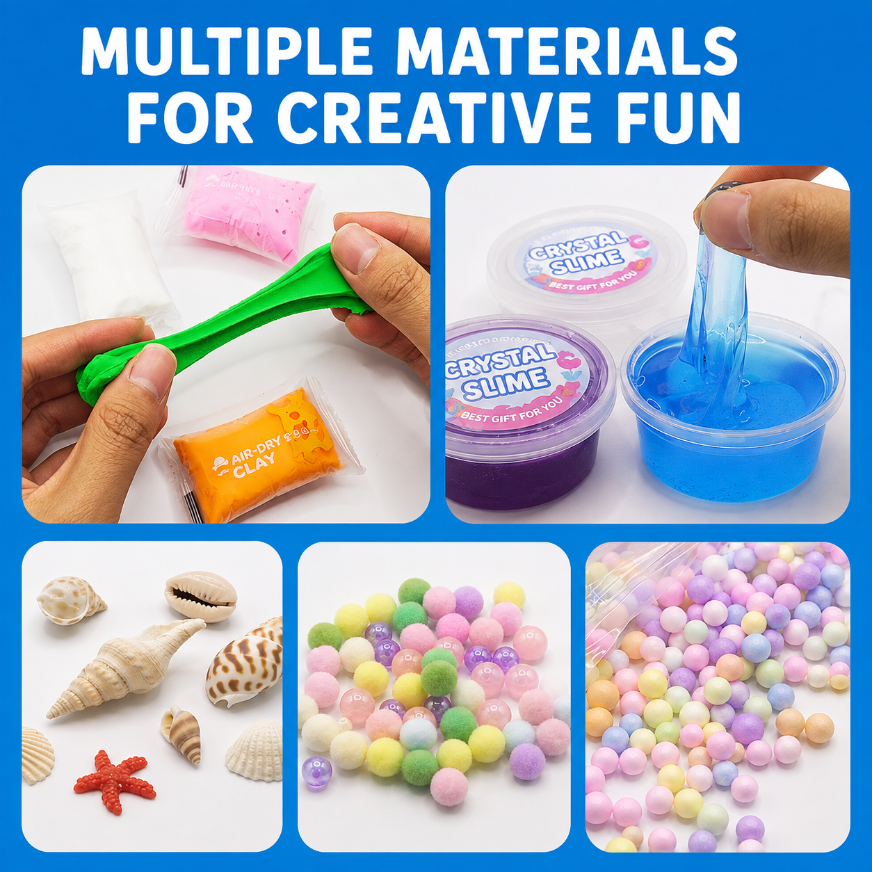 Large and Small Squishy Ball Molds Included in DIY Kit