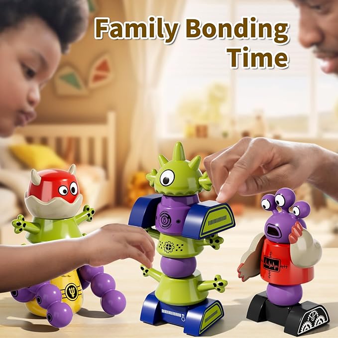 DIY stacking robot playset for toddlers and preschool children