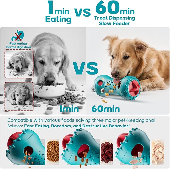 Dog puzzle feeder toy shown with compact design