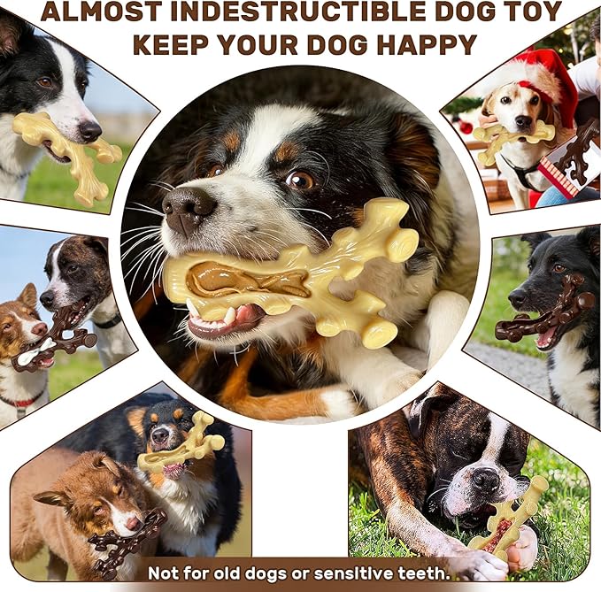 Side view of a bone-shaped dog activity toy