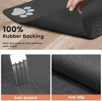 Mat for dog and cat food bowl setup