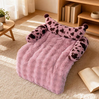 Dog and cat resting bed with soft cushioned surface