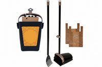 Dog cleanup scoop set with swivel bin and rake