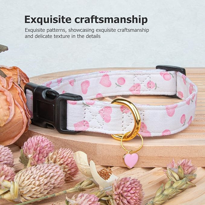 Stylish dog collar with love heart design, suitable for small to medium-sized dogs