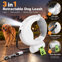 Retractable dog leash featuring a convenient pet waste bag dispenser