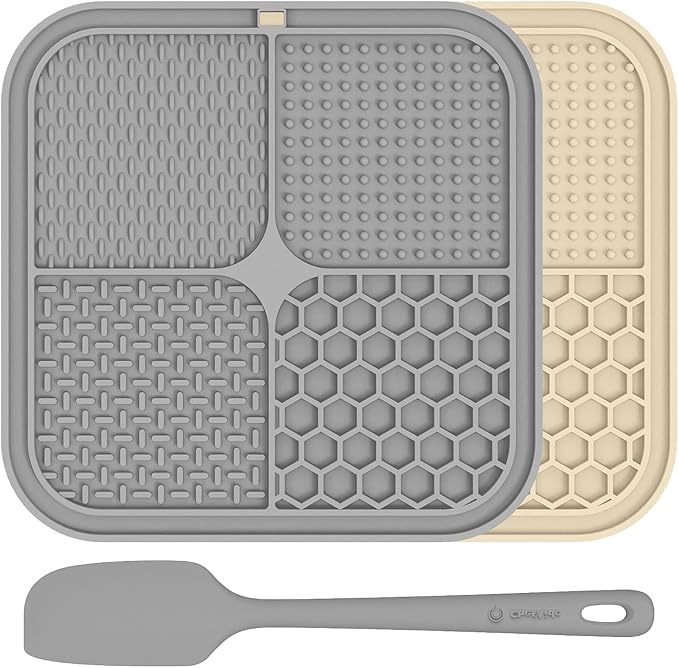 Dog Lick Mat 2 Pack Slow Feeder for Anxiety Relief