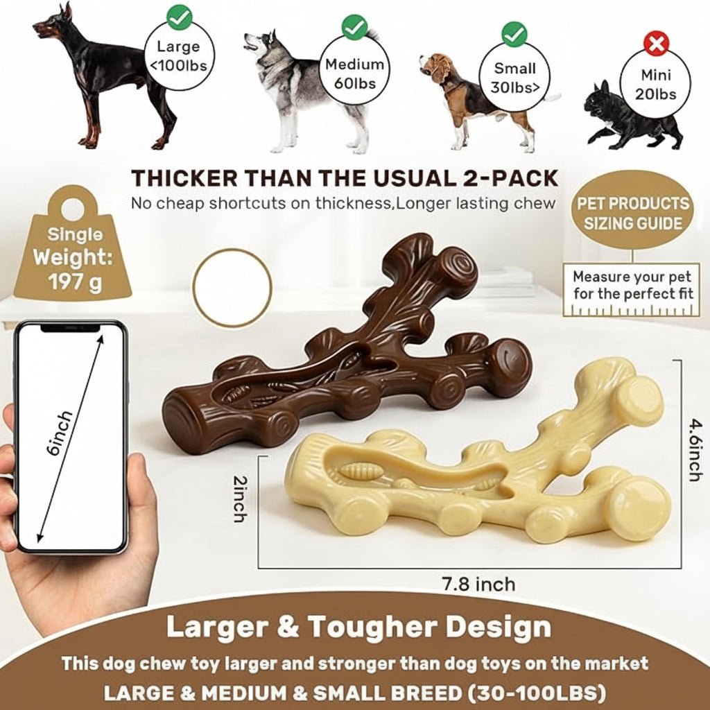 Bone-shaped dog play toy with textured surface