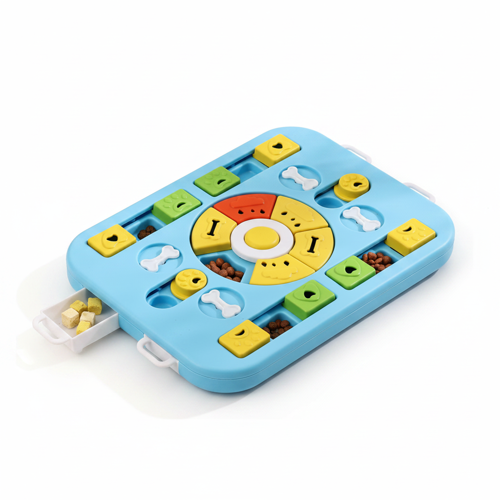 Dog Puzzle Feeder Bowl with Interactive Feeding Design