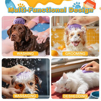 Dog Scrubber Bath Brush Rubber Curry Brush for Cleaning and Massage