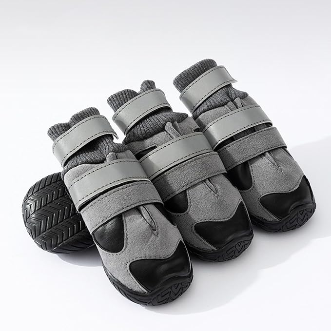 Dog shoes with velvet-style lining and adjustable closure