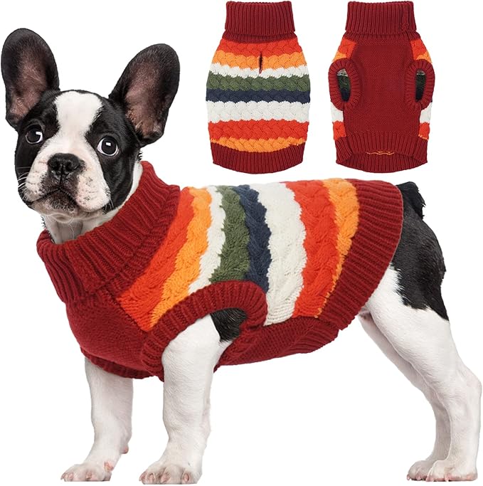Side View Of A Warm Dog Pullover With Ribbed Finish