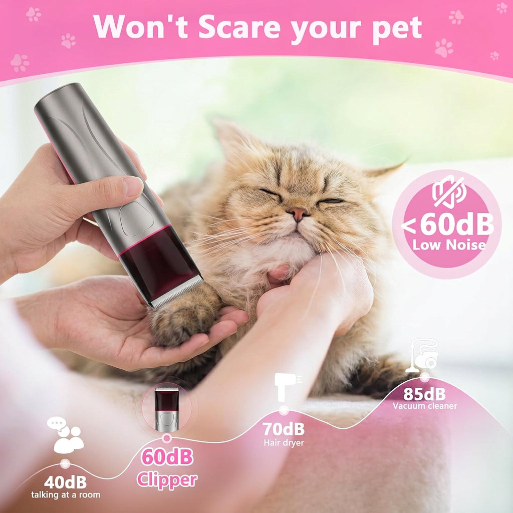 Close-up of pink dog collar receiver with digital screen and control icons.