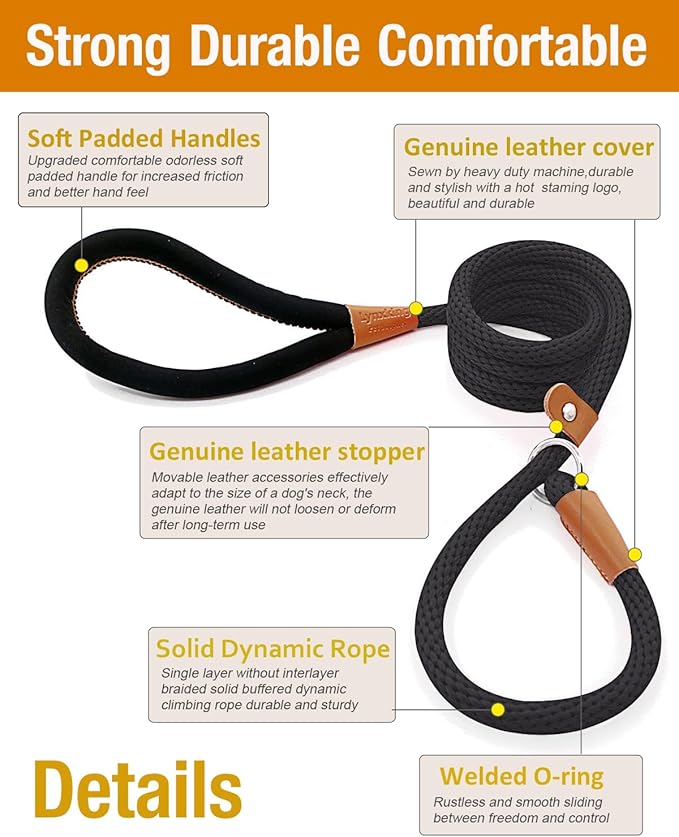 dog training rope leash heavy duty no pull design