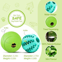 dog treat dispensing ball set for slow feeding and play