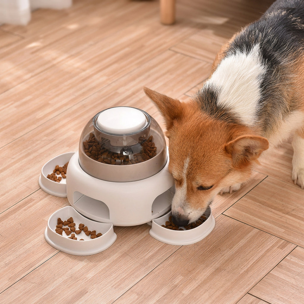 Dog treat puzzle toy for supervised indoor play