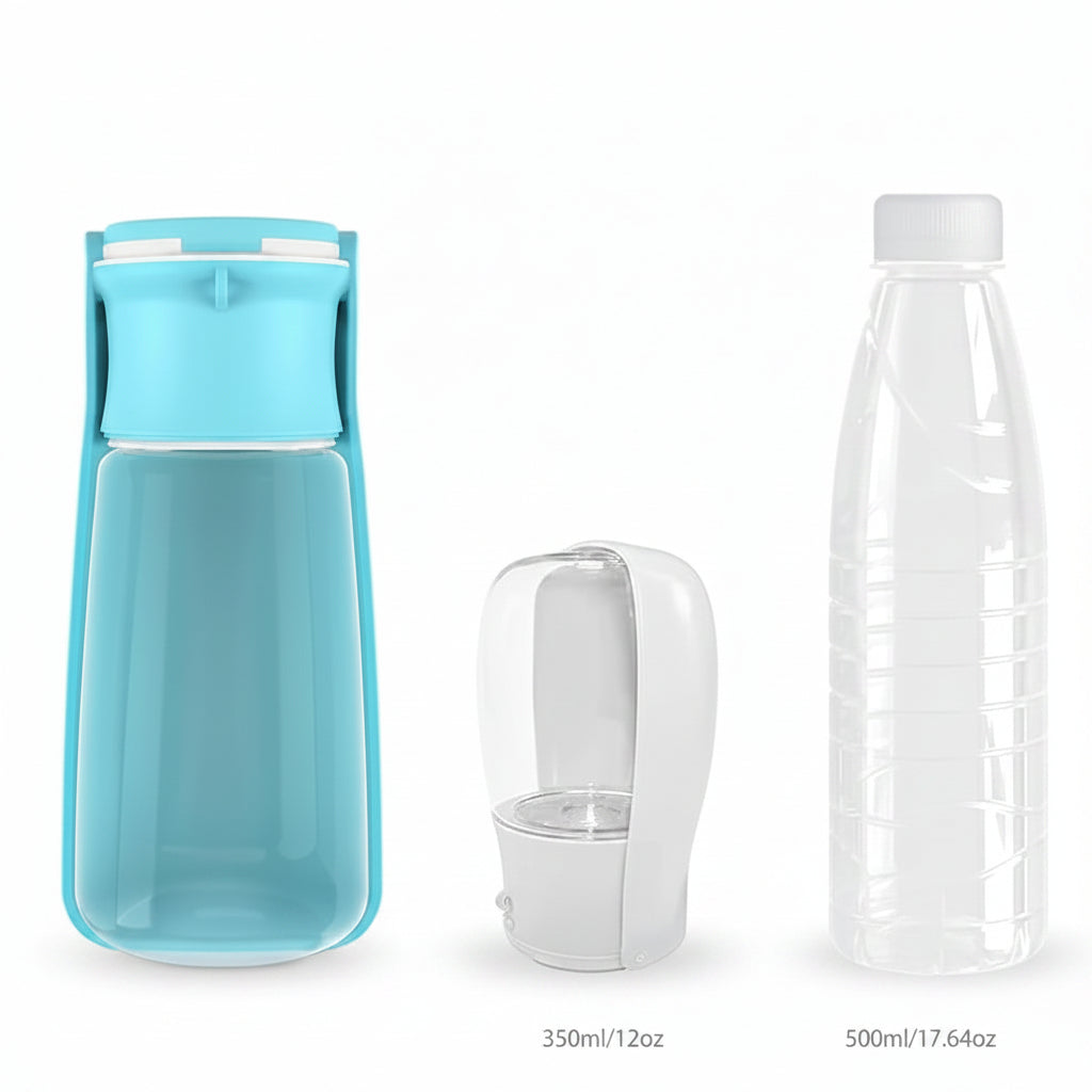 Dog water bottle with 12oz and 19oz size options