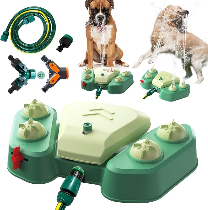 Dog Water Fountain Sprinkler with Interactive Outdoor Design
