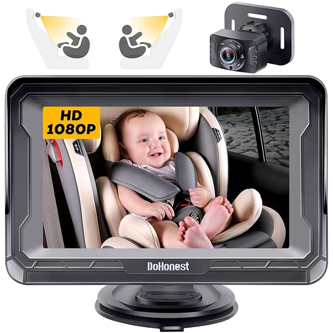 DoHonest Baby Car Camera HD 1080P, Front View with Anti-Glare Display