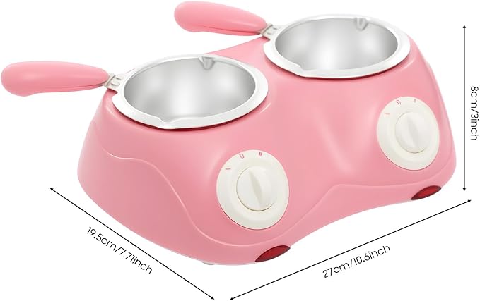 Double electric chocolate melting pot with two separate containers