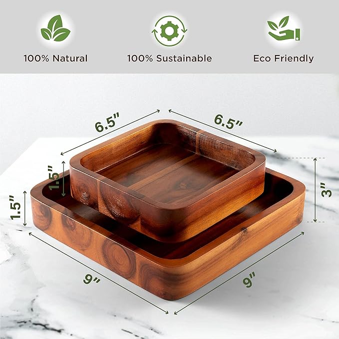 Double-dish wooden nut bowl for snacks and empty shells