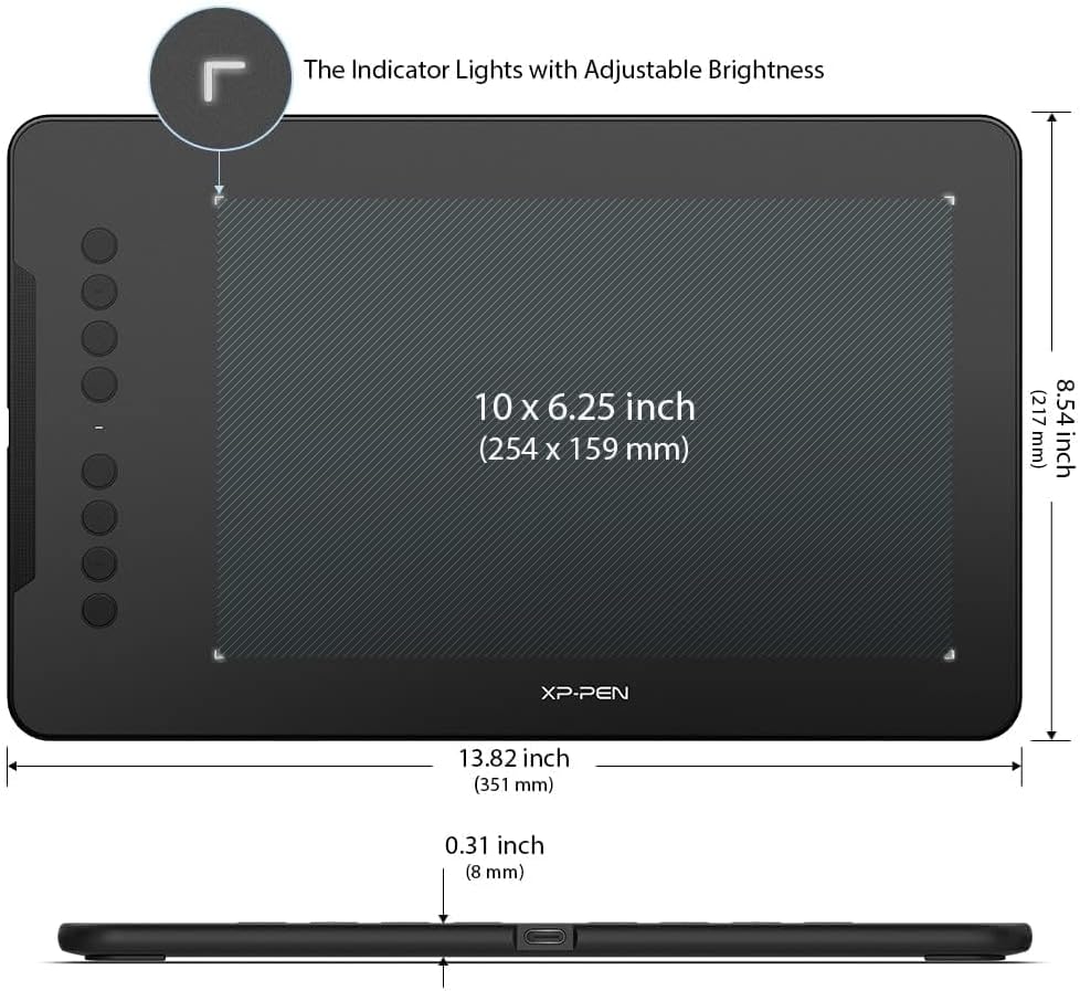 Drawing tablet with 10 x 6 inch active area