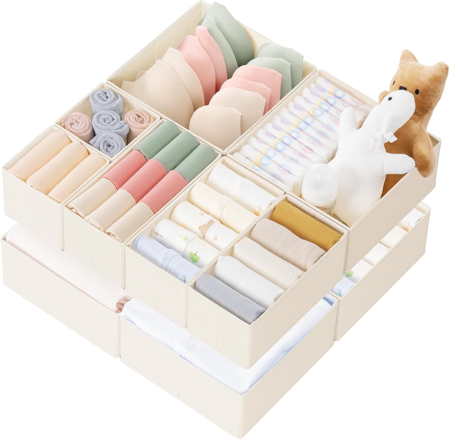 dresser organizer 10 pack for baby clothes drawer storage