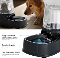 Dry food container section on a gravity-style pet bowl set