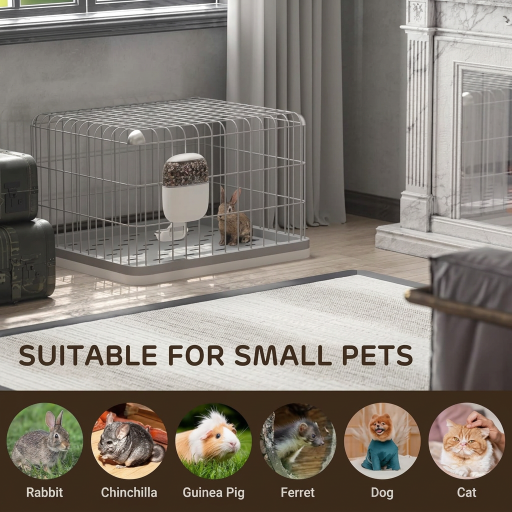 Dry Food Cage Feeder for Pets, Compatible with 5-30mm Food
