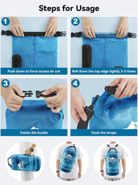 Dry storage bag with phone case for travel and outdoor activities