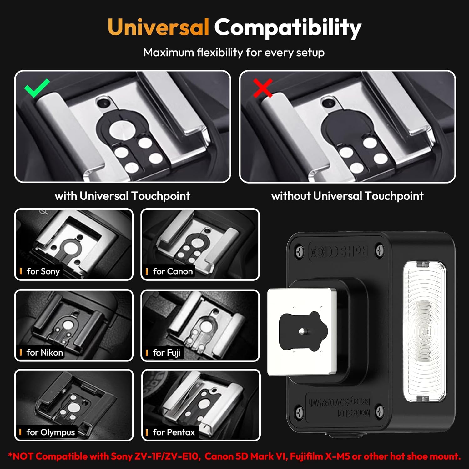 DSLR camera external flash speedlite compact lightweight design for travel