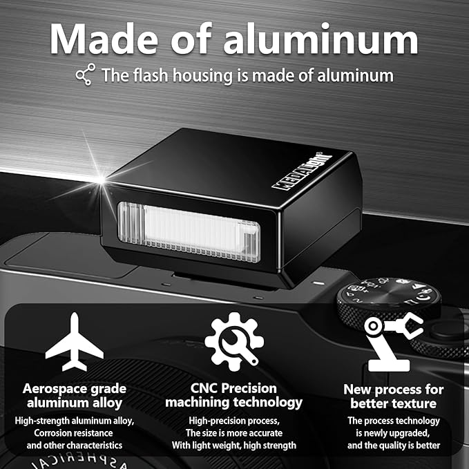 DSLR external flash lightweight aluminum body durable photography accessory