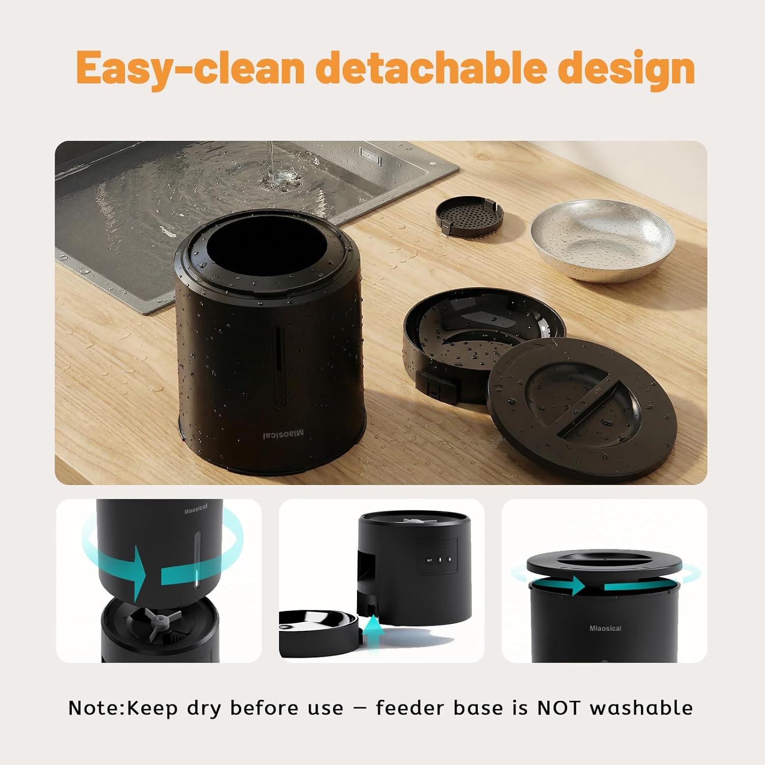 Dual Bowl Pet Feeder Equal Portion Distribution for Cats