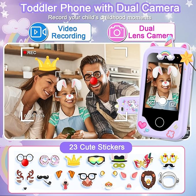 Dual Camera Toy Phone For Toddler Creativity